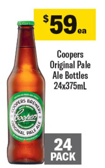 Coles Coopers Original Pale Ale Bottles 24x375mL offer