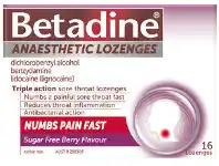 PharmaSave Betadine Anaesthetic Sore Throat Berry 16 Lozenges offer