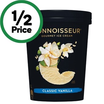 Woolworths Connoisseur ice cream tub 1 litre – from the freezer offer