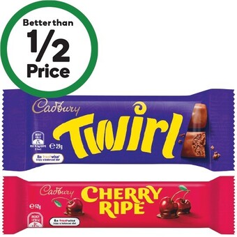 Woolworths Cadbury medium bars 30-60g offer