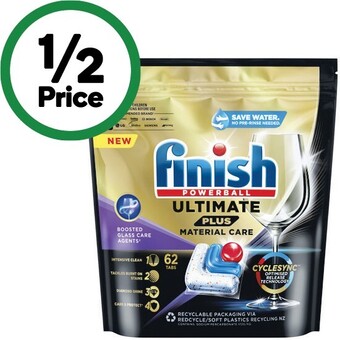 Woolworths Finish ultimate plus material care dishwasher tablets pk 62 offer