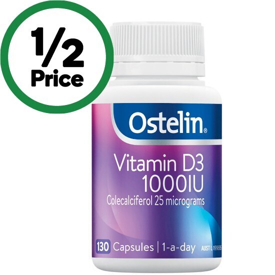 Ostelin vitamin d 1000iu d3 capsules pk 130 offer at Woolworths