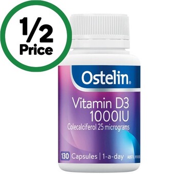 Woolworths Ostelin vitamin d 1000iu d3 capsules pk 130~ offer