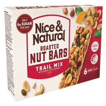 Woolworths Nice & natural nut bars 180-192g pk 6 offer