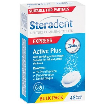 Woolworths Steradent active plus tablets pk 48 offer