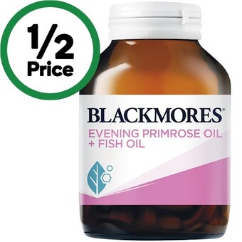 Woolworths Blackmores evening primrose + fish oil capsules pk 100* offer
