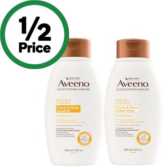 Woolworths Aveeno shampoo or conditioner 354ml offer