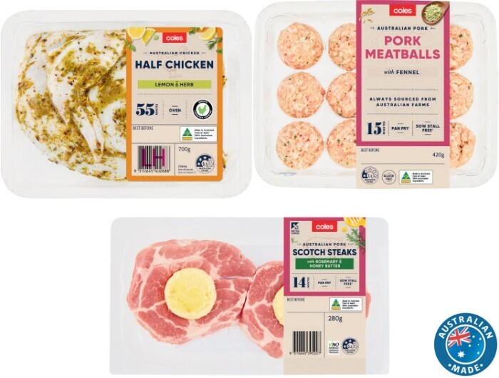 Coles rspca approved half split chicken with lemon & herb marinade 700g