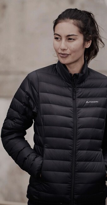 BCF Macpac womens uber light down jacket offer
