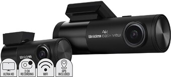 Uniden 4k ultra hd 2ch wifi gps dash cam 64gb