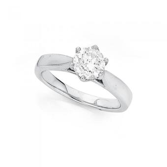 Prouds 18ct white gold diamond solitaire ring offer