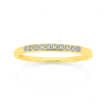 Prouds 9ct gold diamond fine bar band offer