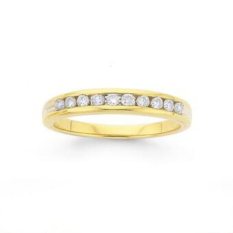 Prouds 9ct gold diamond channel set band offer