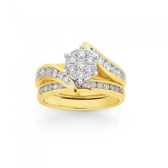 Prouds 18ct gold diamond bridal set offer