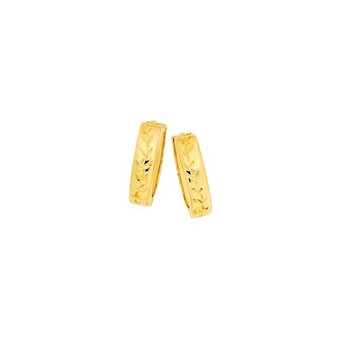 Prouds 9ct gold 10mm diamond-cut huggie earrings offer