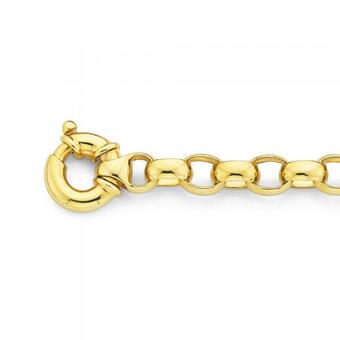 Prouds 9ct gold 19cm solid belcher bolt ring bracelet offer