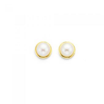 Prouds 9ct gold 5.5mm freshwater pearl studs offer
