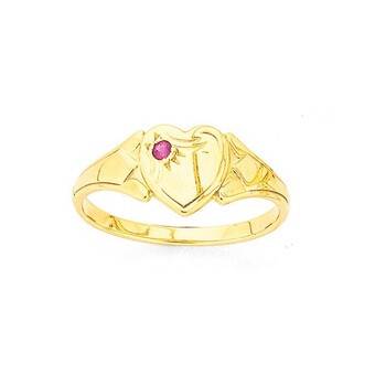 Prouds 9ct gold heart signet ring offer