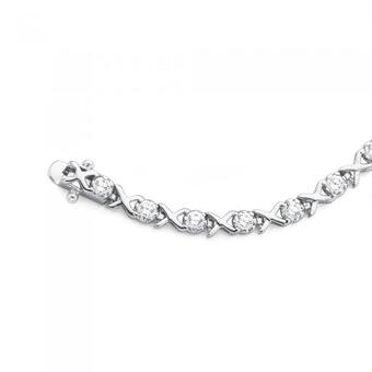 Prouds Sterling silver hugs & kisses cubic zirconia bracelet offer