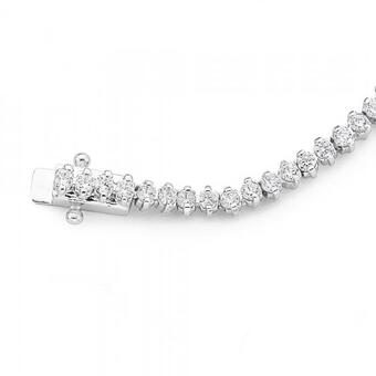 Prouds Sterling silver claw set cubic zirconia tennis bracelet offer
