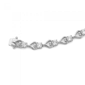 Prouds Sterling silver cubic zirconia heart bracelet offer