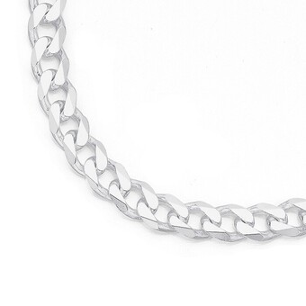 Prouds Sterling silver gents bevelled curb chain offer