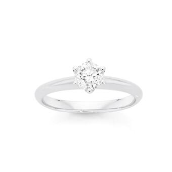 Angus & Coote 18ct white gold diamond solitaire ring offer