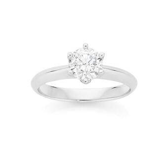 Angus & Coote 18ct white gold diamond solitaire ring offer