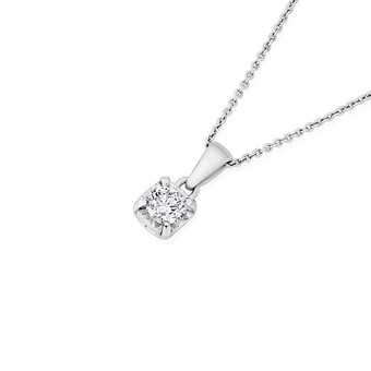 Angus & Coote 9ct white gold diamond solitaire pendant offer