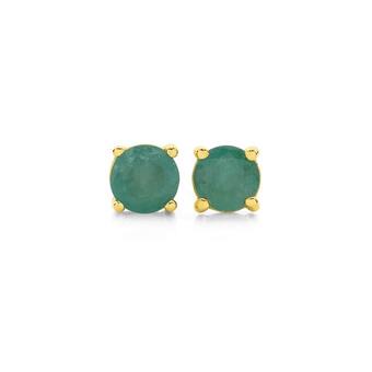 Angus & Coote 9ct gold emerald stud earrings offer
