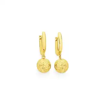 Angus & Coote 9ct gold ball drop huggie earrings offer