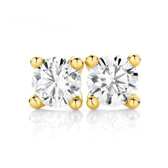 Angus & Coote 18ct gold diamond stud earrings offer