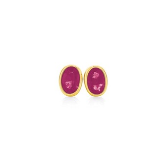 Angus & Coote 9ct gold natural ruby stud earrings offer