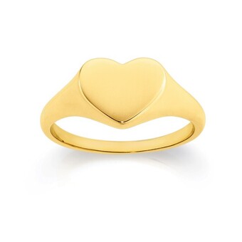 Angus & Coote 9ct gold heart signet ring offer