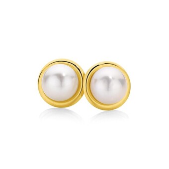 Angus & Coote 9ct gold cultured freshwater pearl stud earrings offer