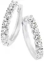 Angus & Coote Sterling silver cubic zirconia claw set fancy side hoops earrings offer