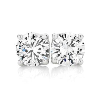 Angus & Coote Sterling silver four claw 6.5mm cubic zirconia studs offer