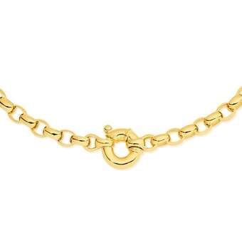 Angus & Coote 9ct gold 45cm solid belcher bolt ring necklace offer
