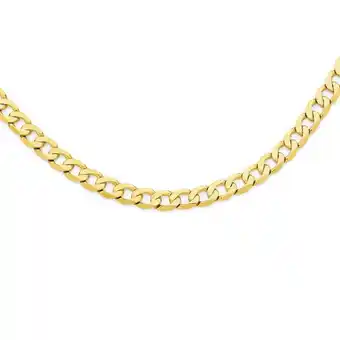 Angus & Coote 9ct gold men's 60cm solid bevelled close curb chain offer