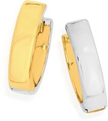 Angus & Coote 9ct gold two tone 10mm huggie earrings offer