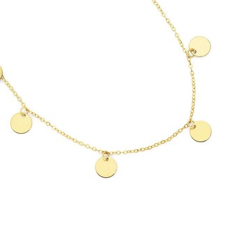 Goldmark 9ct gold 45cm solid multi disc drop necklet offer