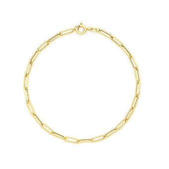 Goldmark 9ct gold 19cm hollow paperclip bracelet offer