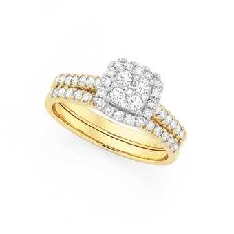 Goldmark 9ct gold diamond bridal set offer