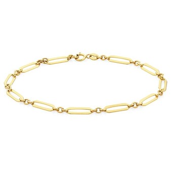 Goldmark 9ct gold 19cm hollow fancy oval figaro 3+1 bracelet offer