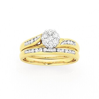 Goldmark 9ct gold diamond bridal set offer