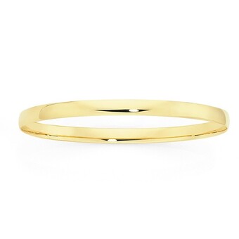 Goldmark 9ct gold 3x65mm solid half round bangle offer