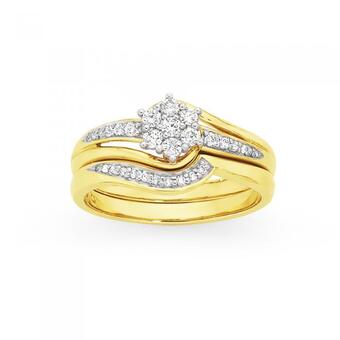 Goldmark 9ct gold diamond bridal set offer