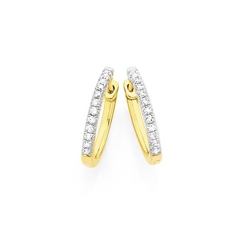 Goldmark 9ct gold diamond huggie earrings offer