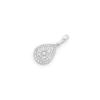 Goldmark 9ct white gold diamond pear shape pendant offer