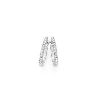 Goldmark 9ct white gold diamond huggie earrings offer